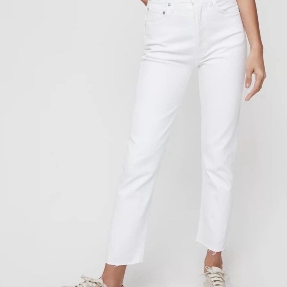 Agolde Women's Riley White Straight Leg Jeans